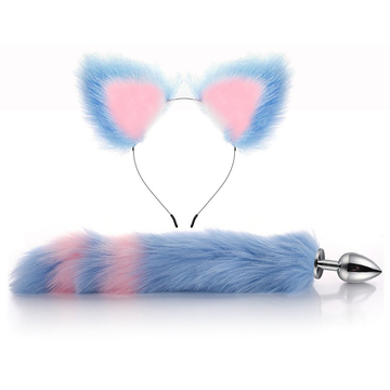 Fox Tail Anal Plug with Headband in Different Color Options / Metal Sex Toys for Erotic Cosplay - EVE's SECRETS